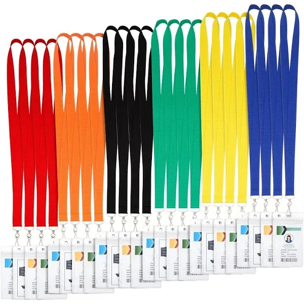 Juvale 24-Pack Waterproof PVC Neck Lanyards