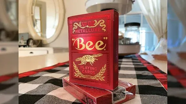 US Playing Card Bee Red Metalluxe Playing Cards