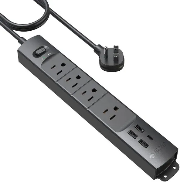 Surge Protector Power Strip with USB, Ultra Thin Flat Plug 6ft Long Extension...