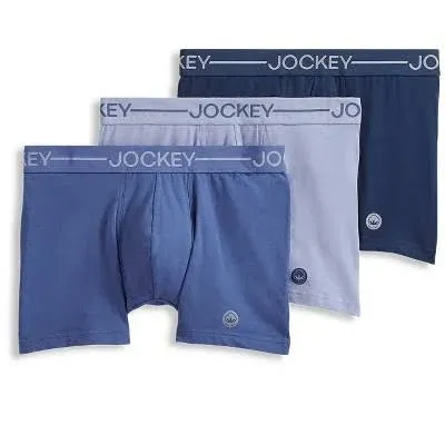 Jockey Men's Underwear Organic Cotton Stretch 4" Trunk - 3 Pack