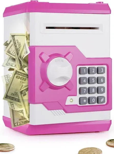 PLAYSHEEK Piggy Bank for Girls Boys Large Electronic Money Coin Banks with Pa...