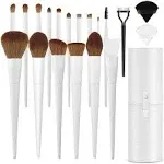 LUXBRU Makeup Brushes with Case 20pcs Professional Makeup Brush Set, Foundation Powder Eyeshadow Brush Set Eyebrow Concealer Contour Travel Brushes