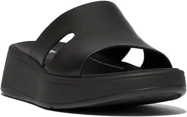 Fitflop F-Mode Raw-Edge Leather Flatform H-Bar Slide Size 7 NWOB Cushioned Comfy