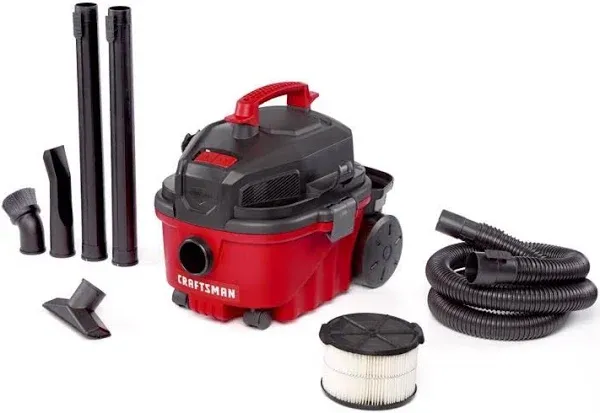 CRAFTSMAN CMXEVBE17040 4 Gallon 5.0 Peak HP Wet/Dry Portable Shop Vacuum