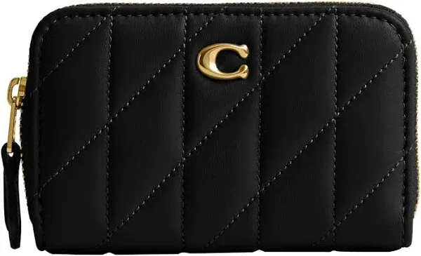 COACH Women's Quilted Pillow Leather Small Zip Around Card Case