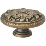 Gliderite 2-Inch Old World Ornate Oval Antique Brass Cabinet Knobs (Pack of 10 or 25)