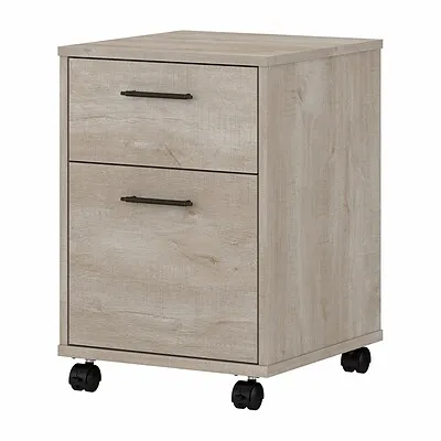 Bush Furniture Key West 2 Drawer Mobile File Cabinet, 15.51"W x 15.75"D x 22.28"H, Washed Gray