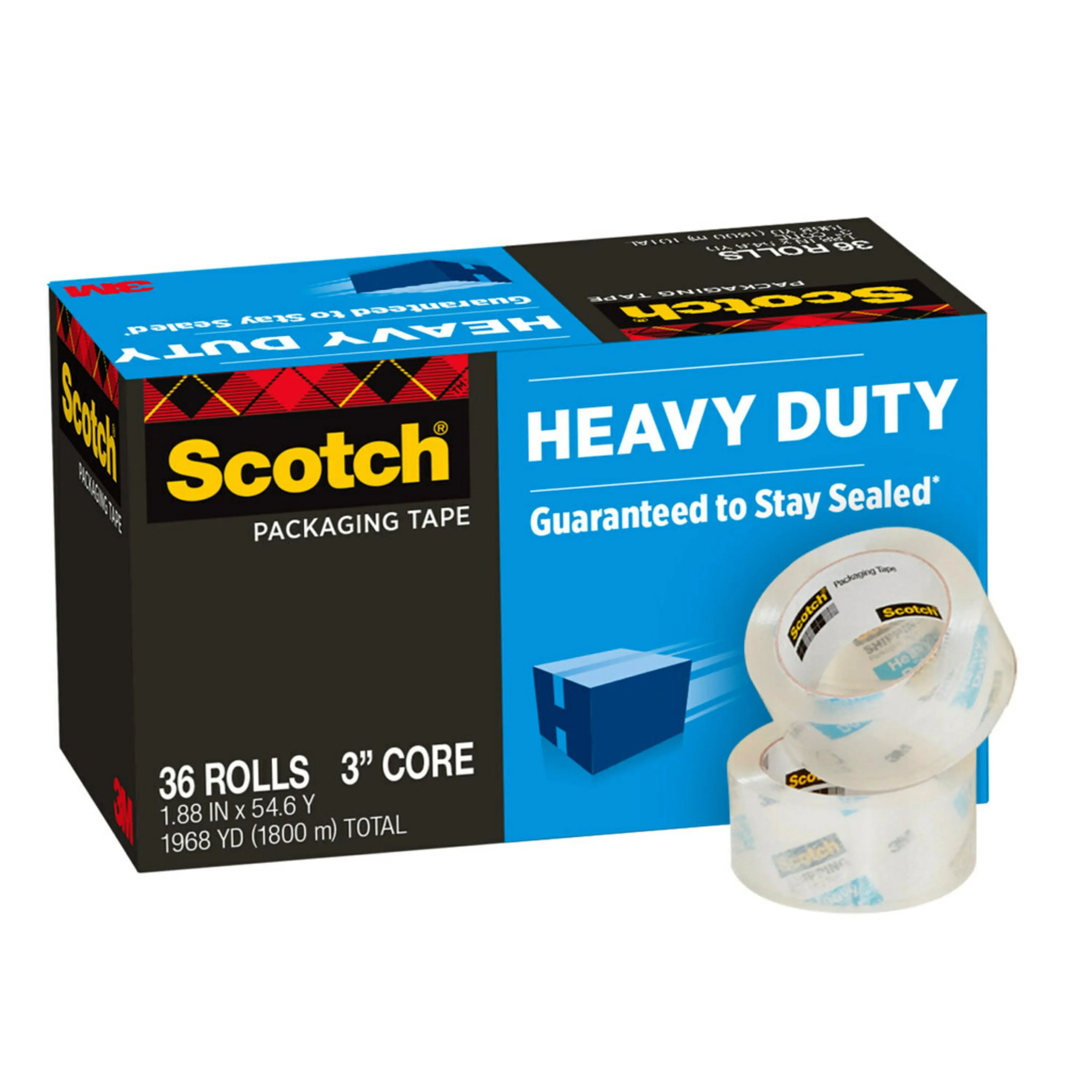 Scotch Heavy-Duty Shipping Packing Tape 1.88" x 43.7 yd Pack of 6