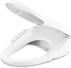 KOHLER 8298-0 C3-155 Elongated Bidet Toilet Seat, Heated Bidet, Bidets for Existing Toilets, Nightlight, Self-Cleaning Nozzle, Biscuit