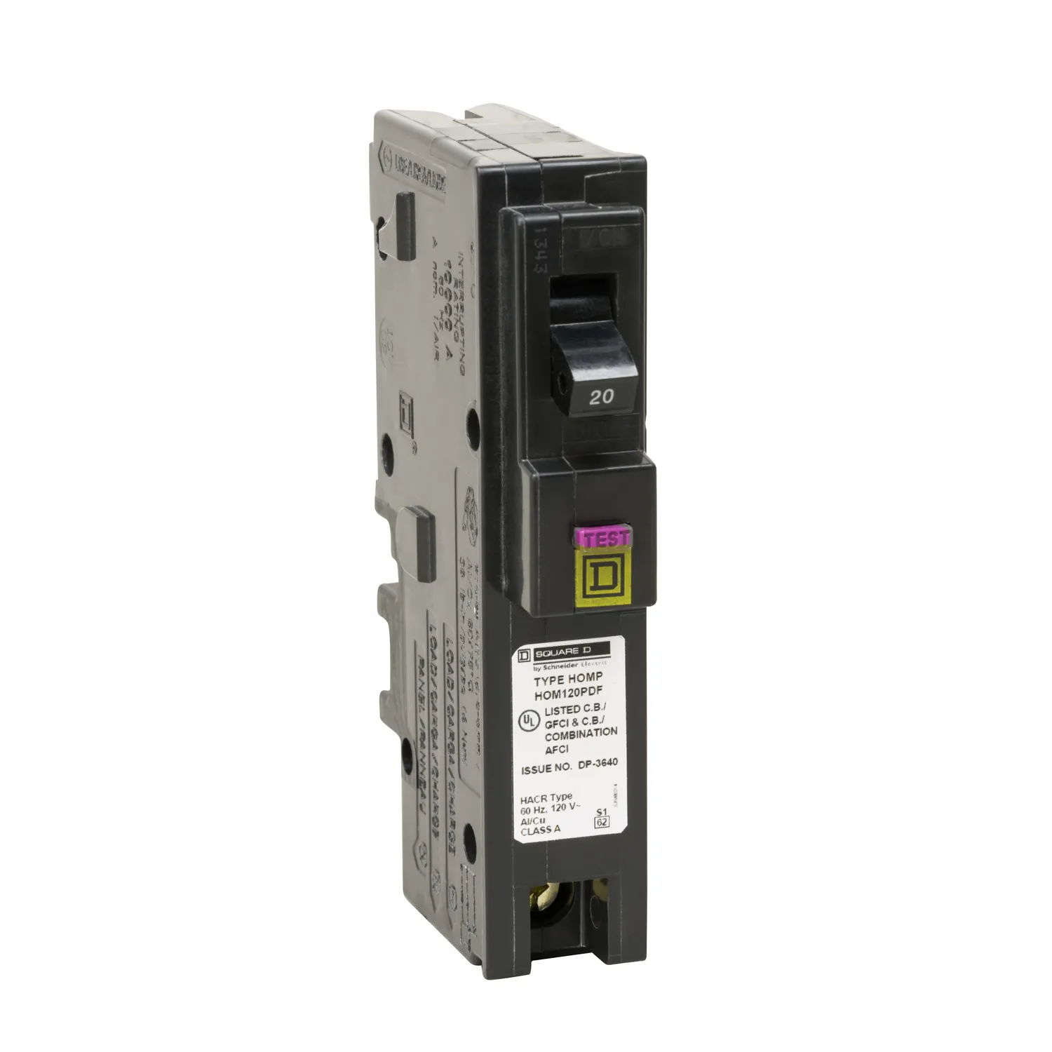 Square D - HOM120PDFC Homeline Plug-On Neutral 20 Amp Single-Pole Dual Function (CAFCI and GFCI) Circuit Breaker, ,Square D - HOM120PDFC Homeline Plug-On Neutral 2…