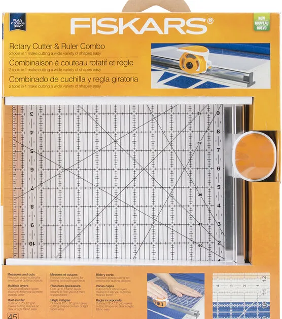 Fiskars Rotary Ruler Combo for Fabric Cutting 12" x 12"