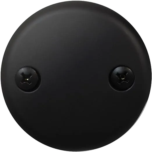 Westbrass 3-1/8 in. Two-Hole Overflow Face Plate and Screws | Black | D329-62