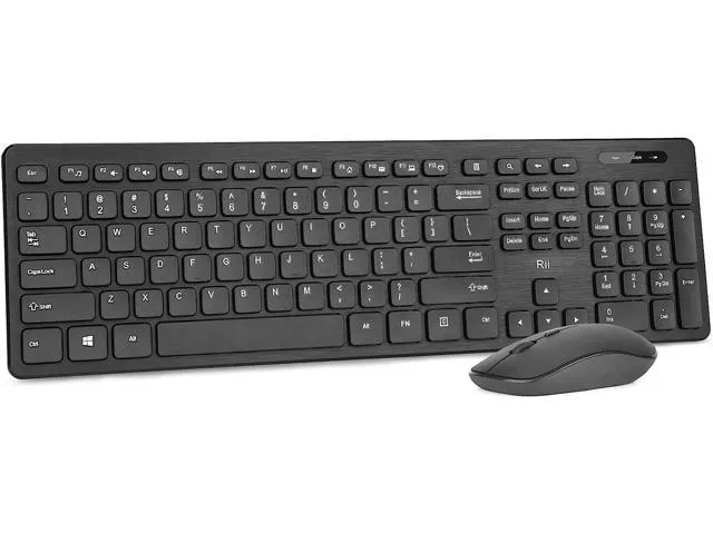 Wireless Keyboard and Mouse Combo - Rii Standard Office PC Keyboard and Optical Wireless Mice (Pink)