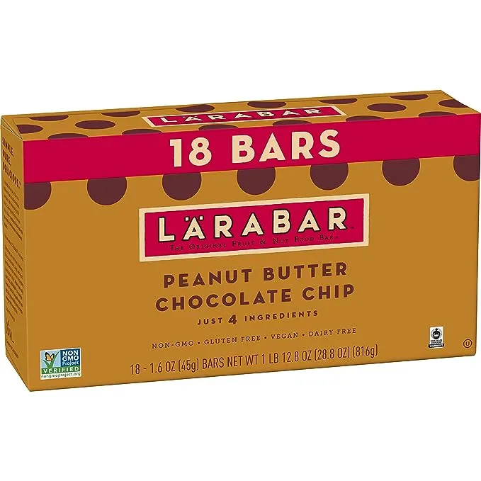 LÄRABAR Peanut Butter Chocolate Chip, Gluten Free Fruit & Nut Bar, 16 CtLÄRABAR Peanut Butter Chocolate Chip, Gluten Free…