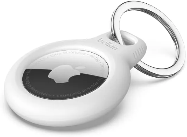 Belkin F8W973btWHT Secure Holder with Key Ring for AirTag - White