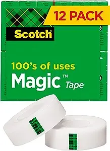 Scotch Magic Invisible Tape Refill, 3/4" x 27.77 yds., 12-Pack (810K12)