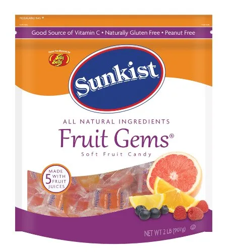 Jelly Belly Sunkist Fruit Gems Assorted Soft Candy 2 lbs.