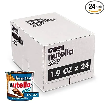 Nutella & GO! Bulk 24 Pack, Hazelnut and Cocoa Spread with Pretzel Sticks, Stocking Stuffers, Snack Cups, 1.9 oz Each​