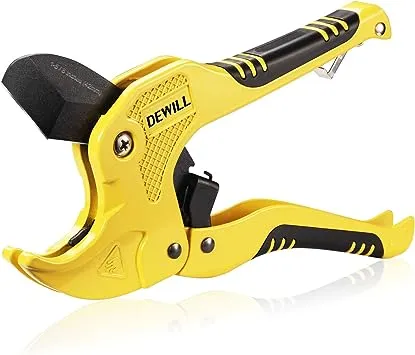 DEWILL Ratchet-Type Pipe and PVC Cutter, One-Hand Fast Pipe Cutting Tool, for Cutting1-5/8 inch PVC Ppr Plastic Hoses and Pipe, Suitable for Home