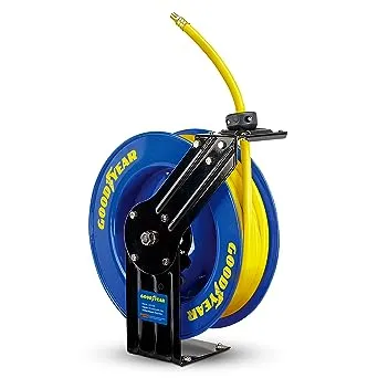 Goodyear Steel Retractable Air Compressor/Water Hose Reel 3/8" x 50 ft. 300psi