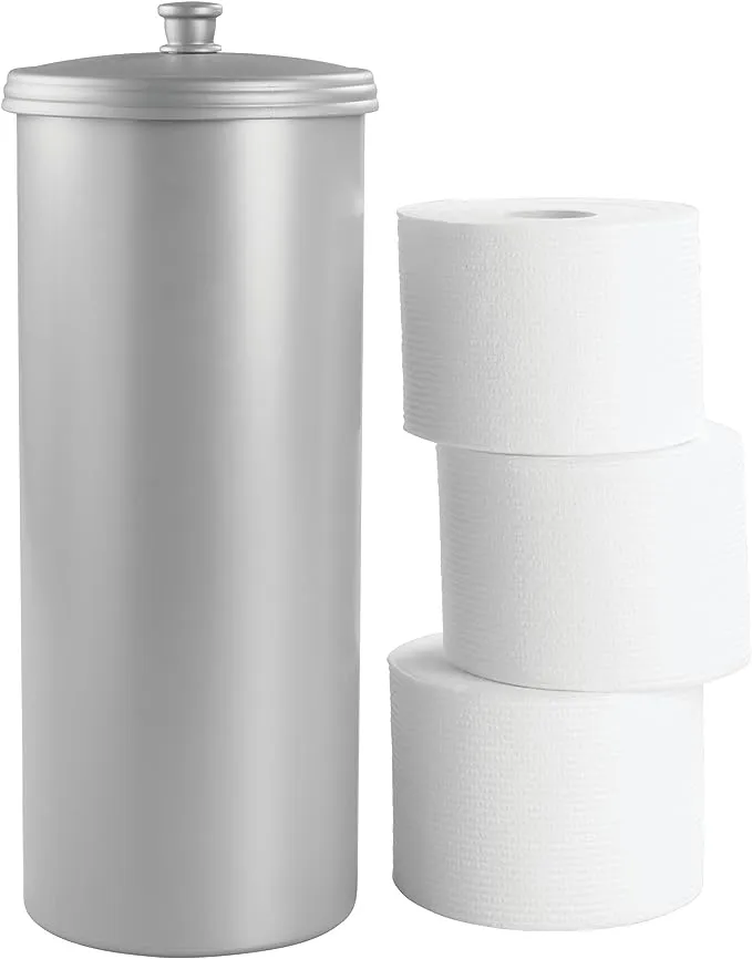 iDesign Bronze Toilet Paper Storage Containers, 3 Rolls, 6.3" Diameter x 15.5" H