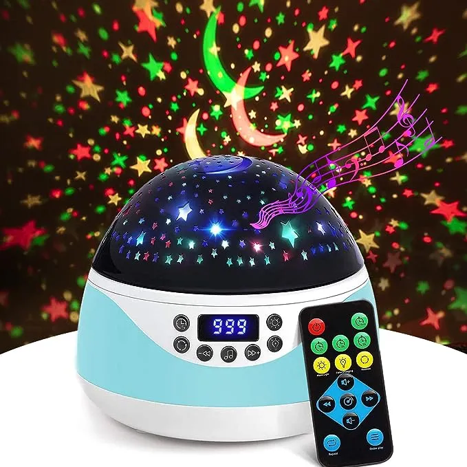 Night Lights for Kids Room with Sound Machine Star Projector with 12 Soothing Lullaby Music Bedside Lamp for Sleep Helper and Giftable for Girls Boys Babies Timer Remote Control