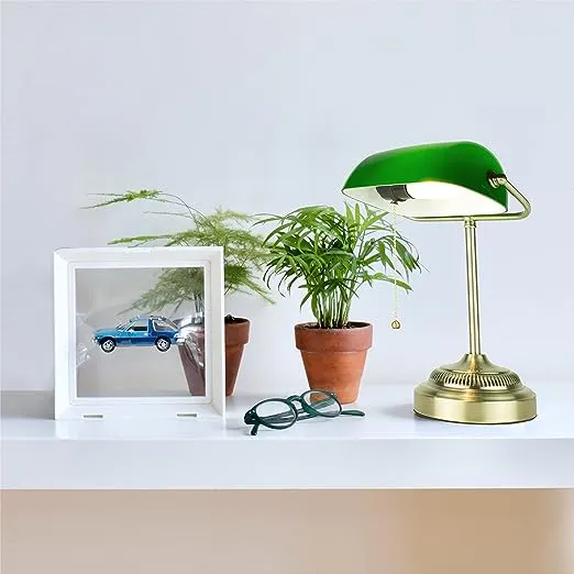 Newhouse Lighting Morgan 14.5 in. Brushed Green Desk Lamp