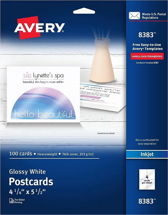 Avery Postcards Inkjet 4 x 6