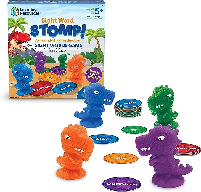 Sight Word Stomp!, Educational Indoor Games, Preschool Alphabet ,Toddler Brain Toys, Toddler Preschool Learning, 114 Pieces, Age 5+