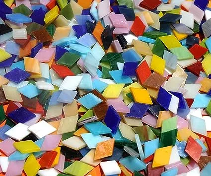 Lanyani 800 Pieces Mosaic Tiles Stained Glass - Assorted Colors for Art Craft and Home Decorations - 500g/1.1lb