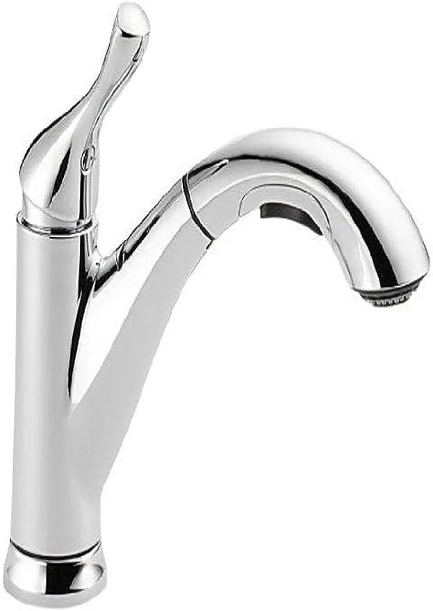 Delta Faucet Grant Single-Handle Kitchen Sink Faucet with Pull Out Sprayer, Chrome 16953-DST