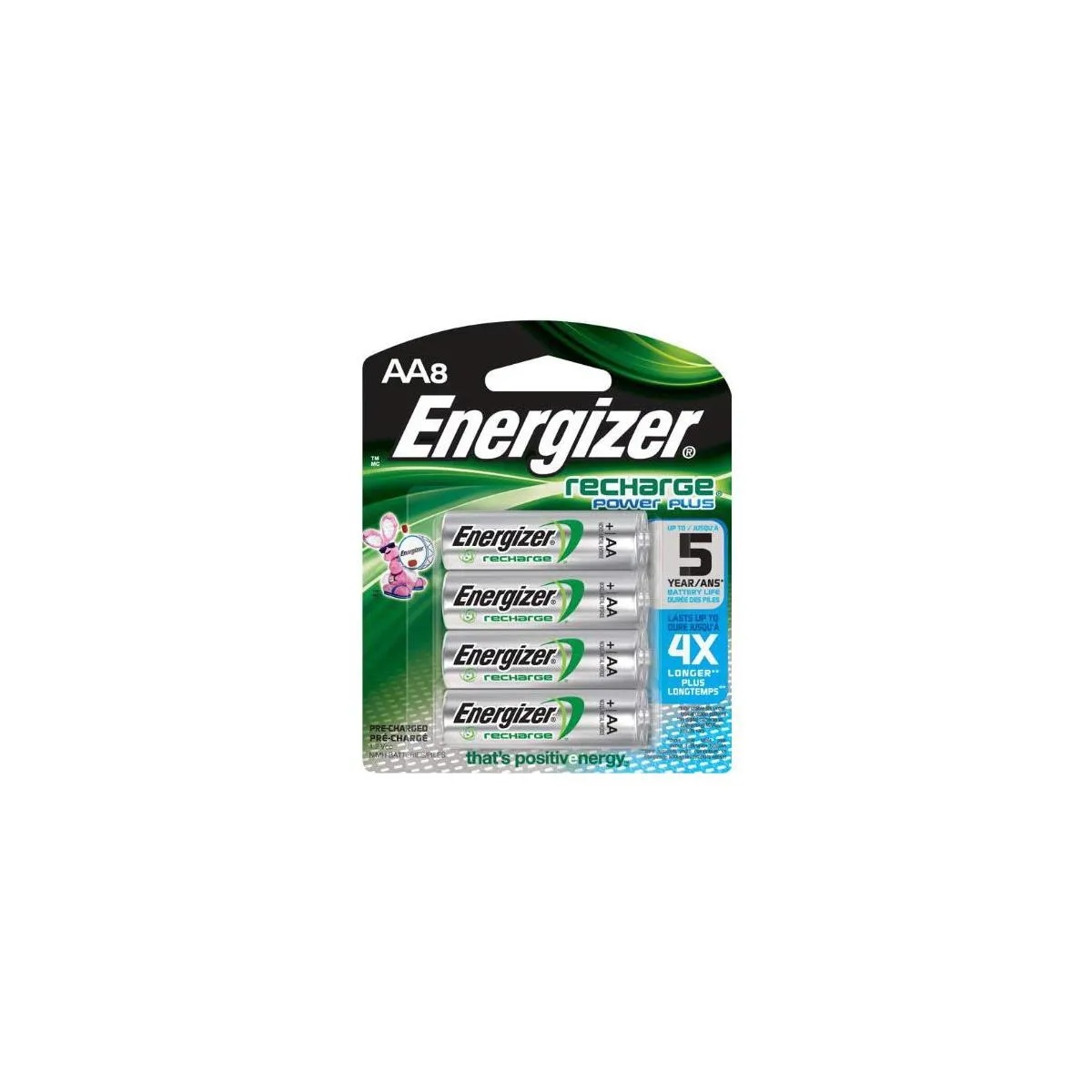 Energizer Rechargeable Batteries, AA - 8 pack