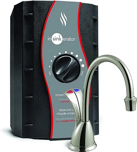 InSinkErator Wave Instant Hot and Cold Water Dispenser System - Faucet & Tank, Chrome, HC-Wave-C