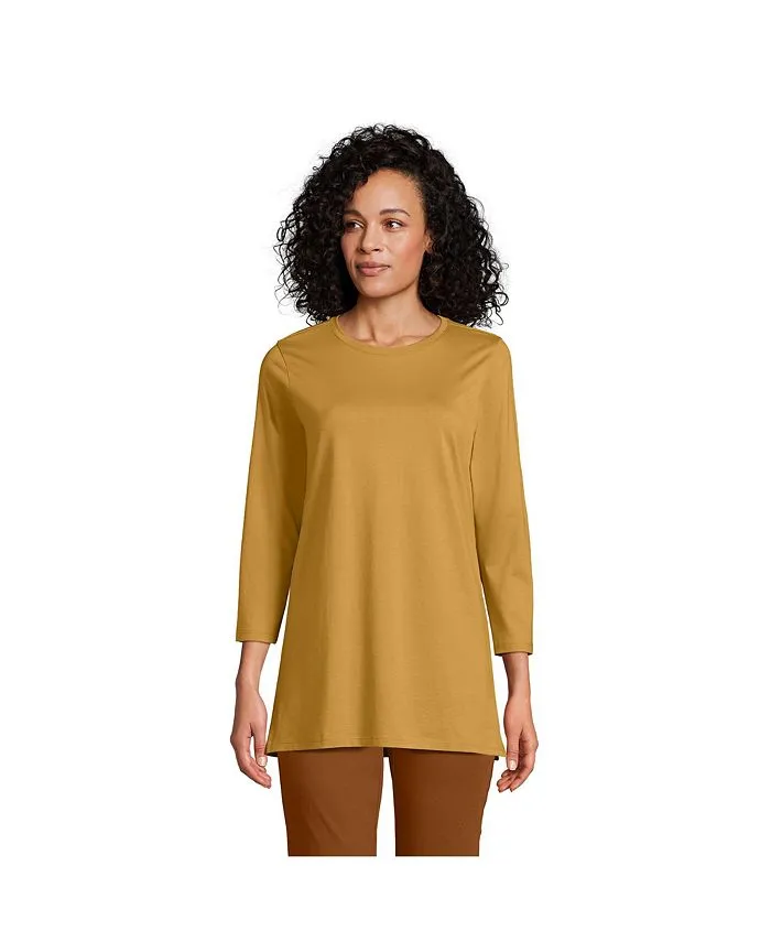 Women's 3/4 Sleeve Supima Cotton Crewneck Tunic
      
          Women's 3/4 Sleeve Supima Cotton Crewneck Tunic