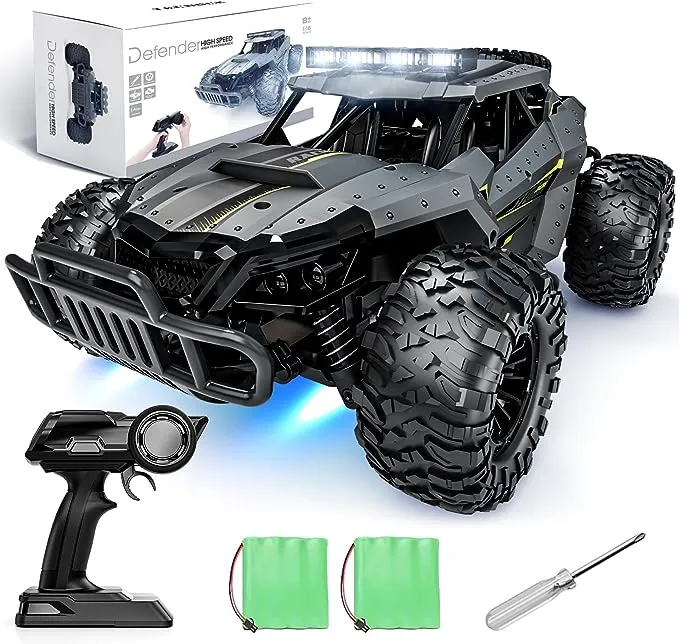 Tecnock Remote Control Car, 1:16 Scale 25 Km/h Fast RC Cars for Adults,2.4GHz Off Road RC Truck Toys with LED Headlight and Rechargeable Battery,Gift for Boys Age 8-12Tecnock Remote Control Car, 1:16 Scale 25 Km/h Fast RC…