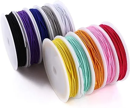 MAKERSLAND Elastic Cord for Making Jewelry 1mm 130m/142Yards 10Roll Multicolor Stretch String Beading Crafting for DIY Masks Jewelry Making Necklace Bracelet Beading Craft Thread