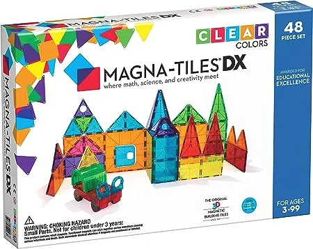 MAGNA-TILES DX 48-Piece Magnetic Construction Set, The ORIGINAL Magnetic Building Brand