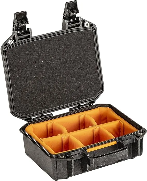 Pelican Vault V100 Small Case with Lid Foam and Dividers (Black)