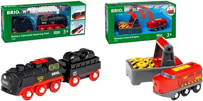 BRIO World Battery Powered Steaming Toy Train Engine for Kids Age 3 Years Up - Gifts for Children