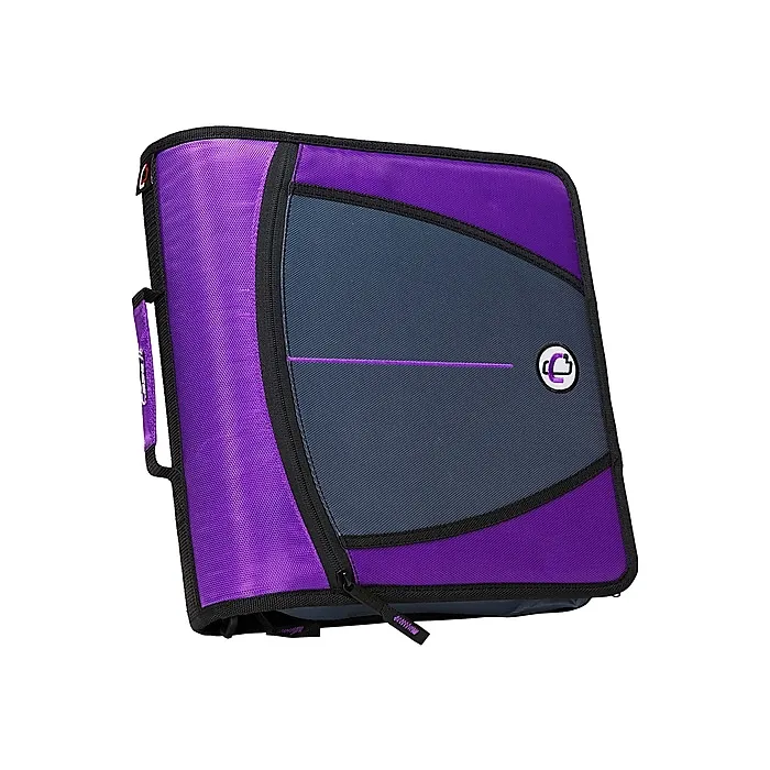 Case It CAED145PP 3 in. 3 Rings Large Capacity Zipper Binder, Purple