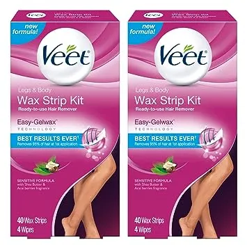 Veet Leg and Body Hair Remover Cold Wax Strips, 40 ct (Pack of 11)