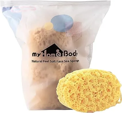 myHomeBody Bath Sponge, Foam Loofah Sponge, Body Sponge for Shower – Large Size, Lots of Lather, Oval, 2 Pack