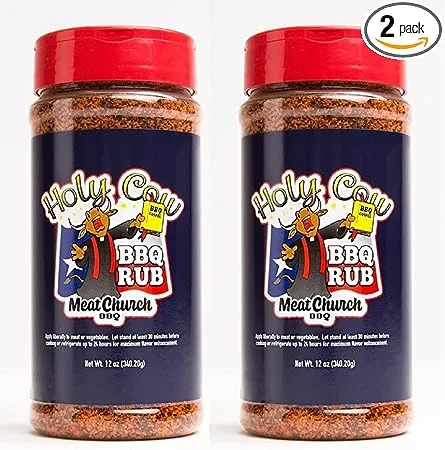 Meat Church BBQ Rub Combo: Two Bottles of Holy Cow (12 oz) BBQ Rub and Seasoning for Meat and Vegetables, Gluten Free, Total of 24 Ounces