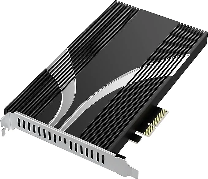 Aluminum Heatsink M.2 PCIe Adapter for High-Speed NVMe SSDs - Tool-Free Design