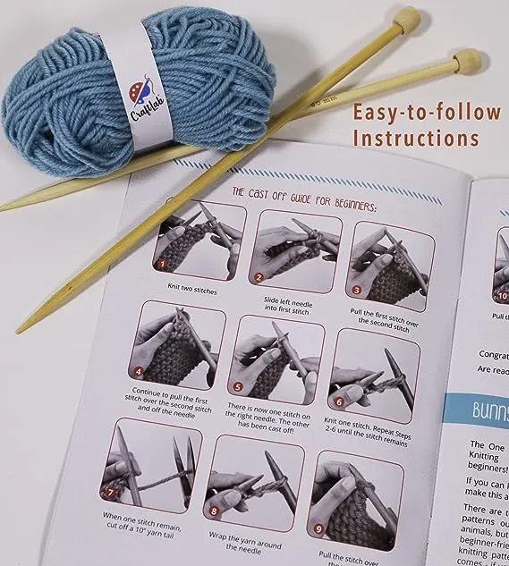 CraftLab Knitting Kit for Beginners, Kids and Adults Includes All Knitting Supplies