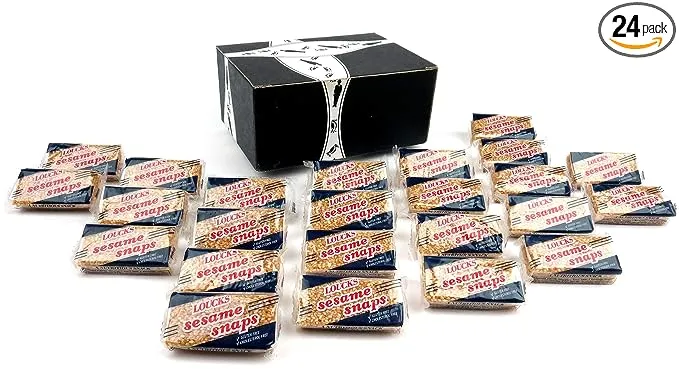 Loucks Sezme Sesame Snaps, 1.4 oz Packages in a BlackTie Box (Pack of 24)