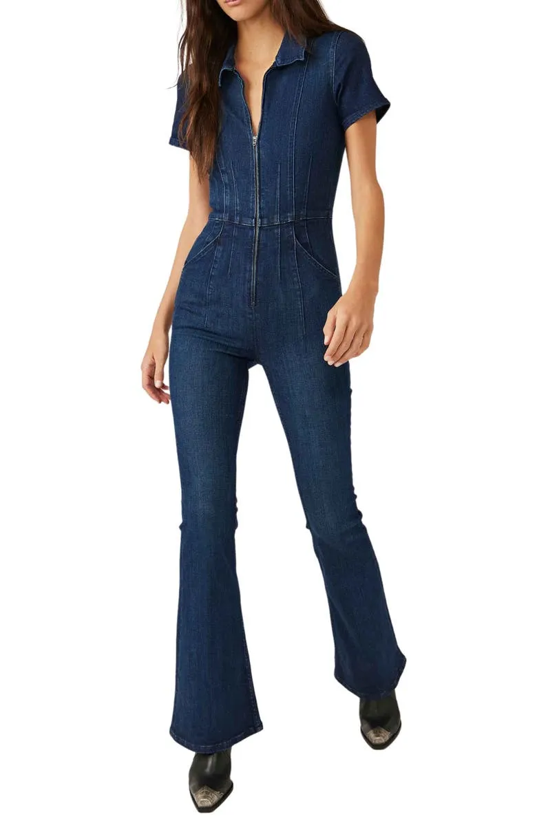 Jayde Denim Flared Jumpsuit