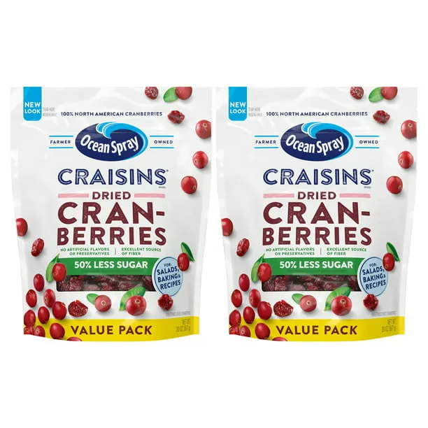 Ocean Spray Reduced Sugar Craisins Dried Cranberries - 43 oz