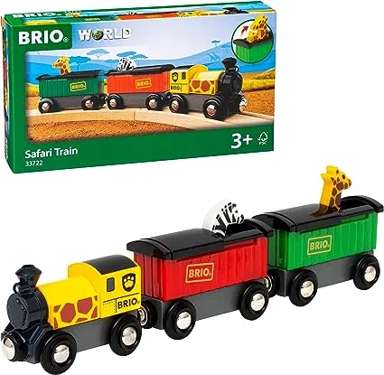 BRIO World - 33722 Safari Train | 3 Piece Toy Train Accessory for Kids Age 3 and UpBRIO World - 33722 Safari Train | 3 Piece Toy Train Accessory for Kids Age 3 and Up