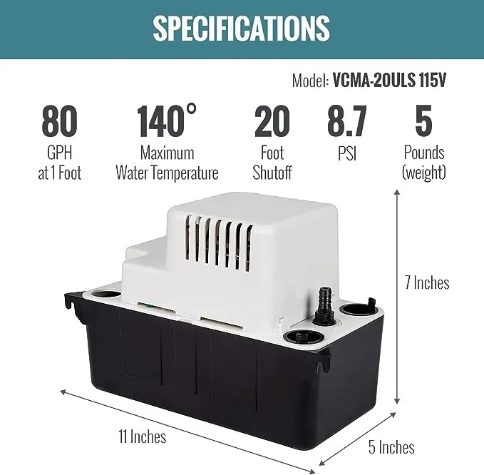 115-Volt Automatic Condensate Removal Pump